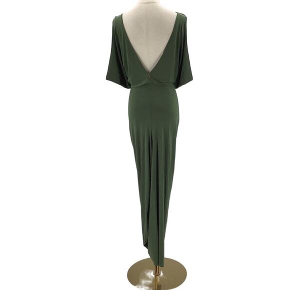 MISA LOS ANGELES SZ S Green Plunging Neck Twist Xenia Knot Maxi Dress NWT b41 - Picture 4 of 10